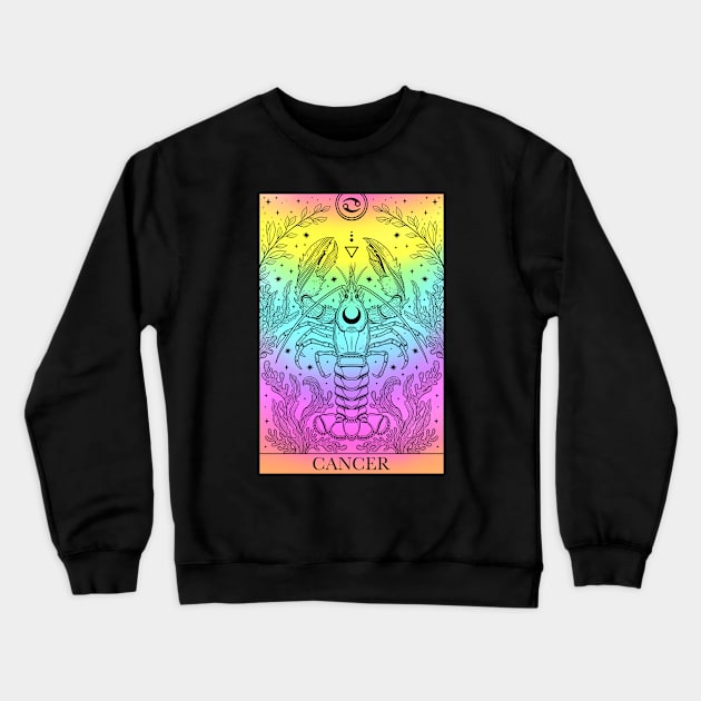 Zodiac sign tarot card Cancer Crewneck Sweatshirt by OccultOmaStore